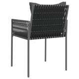 Vrtne stolice s jastucima 4 kom crne 54x61x83 cm od poliratana 3187089