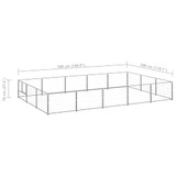 Kavez za pse srebrni 15 m² čelični 3082137 Kavez za pse srebrni 15 m² čelični 3082137