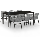 7-dijelni vrtni blagovaonski set sivi 3099237