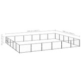 Kavez za pse crni 30 m² čelični 3082158