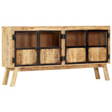 Komoda smeđe-crna 160x30x80 cm od masivnog grubog drva manga 247994 Komoda smeđe-crna 160x30x80 cm od masivnog grubog drva manga 247994
