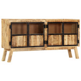 Komoda smeđe-crna 160x30x80 cm od masivnog grubog drva manga 247994 Komoda smeđe-crna 160x30x80 cm od masivnog grubog drva manga 247994