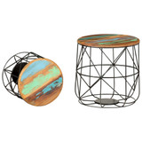 Stolići za kavu od masivnog obnovljenog drva 2 kom 286578