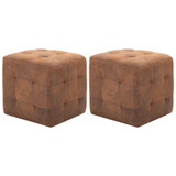 Noćni ormarići 2 kom smeđi 30 x 30 x 30 cm umjetna brušena koža 249014 Noćni ormarići 2 kom smeđi 30 x 30 x 30 cm umjetna brušena koža 249014