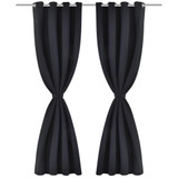 2 zavjese s metalnim ringovima, 135 x 245, crne