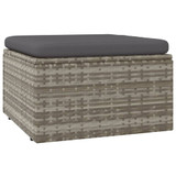Vrtni tabure s jastukom sivi 55 x 55 x 30 cm od poliratana 318668