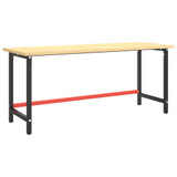 Okvir za radni stol mat crni i mat crveni 180x57x79 cm metalni 151457