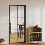 Sobna vrata od stakla ESG i aluminija 93 x 201,5 cm crna 151204