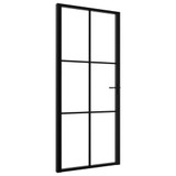 Sobna vrata od stakla ESG i aluminija 93 x 201,5 cm crna 151204