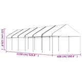 Sjenica s krovom bijela 13,38 x 4,08 x 3,22 m polietilen 3155514