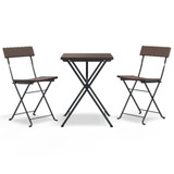 3-dijelni sklopivi bistro set od poliratana smeđi 319990