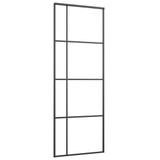 Klizna vrata od mutnog stakla ESG i aluminija 76 x 205 cm crna 151679