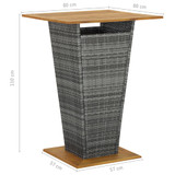 3-dijelni vrtni barski set od poliratana s jastucima sivi 3094803