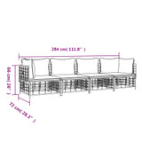 4-dijelna vrtna garnitura od poliratana s jastucima antracit 3186698