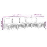 5-dijelna vrtna garnitura od poliratana s jastucima antracit 3186735