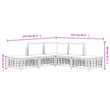 5-dijelna vrtna garnitura od poliratana s jastucima antracit 3186760