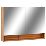 LED kupaonski ormarić s ogledalom boja hrasta 80x15x60 cm MDF 323606
