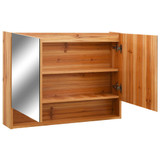 LED kupaonski ormarić s ogledalom boja hrasta 80x15x60 cm MDF 323606