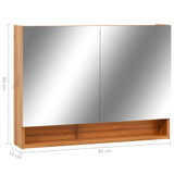 LED kupaonski ormarić s ogledalom boja hrasta 80x15x60 cm MDF 323606