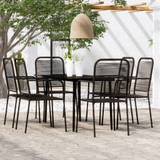 7-dijelni vrtni blagovaonski set crni 3099146