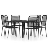7-dijelni vrtni blagovaonski set crni 3099146