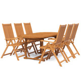7-dijelni vrtni blagovaonski set od masivnog bagremovog drva 3079644