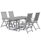 5-dijelni vrtni blagovaonski set od masivnog bagremovog drva 3079647