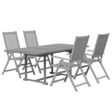 5-dijelni vrtni blagovaonski set od masivnog bagremovog drva 3079647