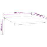 Tenda na uvlačenje žuto-bijela 3 x 2,5 m od tkanine i aluminija 3154556