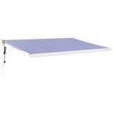 Tenda na uvlačenje plavo-bijela 4 x 3 m od tkanine i aluminija 3154573