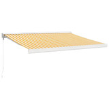 Tenda na uvlačenje žuto-bijela 3,5 x 2,5 m tkanina i aluminij 3154532