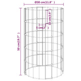 Kružne gabionske gredice 3 kom pocinčani čelik Ø 30 x 50 cm 152019