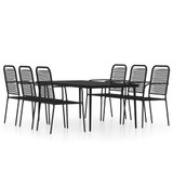 7-dijelni vrtni blagovaonski set crni 3099147