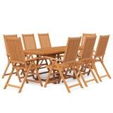 7-dijelni vrtni blagovaonski set od masivnog bagremovog drva 3079640