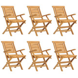 Sklopive vrtne stolice 6 kom 56x63x90 cm od masivne tikovine 3155050