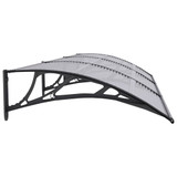 Nadstrešnica za vrata crna i prozirna 300 x 80 cm polikarbonat 153578