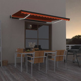 Automatska tenda sa senzorom LED 450 x 350 cm narančasto-smeđa 3069215