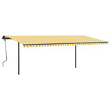 Automatska tenda sa senzorom za vjetar LED 6x3,5 m žuto-bijela 3070293