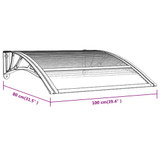 Nadstrešnica za vrata crna i prozirna 100x80 cm polikarbonat 153588