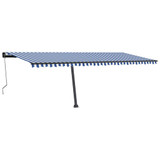 Automatska tenda sa senzorom LED 600 x 350 cm plavo-bijela 3069891