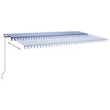 Automatska tenda sa senzorom LED 600 x 350 cm plavo-bijela 3069891