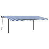Automatska tenda sa senzorom LED 6 x 3,5 m plavo-bijela 3070291