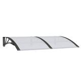 Nadstrešnica za vrata crna 150 x 100 cm polikarbonatna 153567