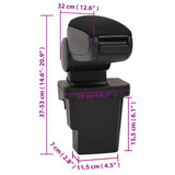 Naslon za ruke za automobil crni 17x32x(37-53) cm ABS 154681 Naslon za ruke za automobil crni 17x32x(37-53) cm ABS 154681
