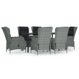 7-dijelni vrtni blagovaonski set od poliratana svjetlosivi 3156795