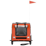 Prikolica za bicikl za pse narančasto-siva od tkanine i željeza 93837