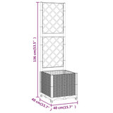 Vrtna sadilica s rešetkom crna 40 x 40 x 136 cm PP 318269