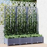 Vrtna sadilica s rešetkom tamnosiva 120 x 40 x 121,5 cm PP 318252
