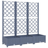 Vrtna sadilica s rešetkom tamnosiva 120 x 40 x 121,5 cm PP 318252