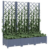 Vrtna sadilica s rešetkom tamnosiva 120 x 40 x 121,5 cm PP 318252